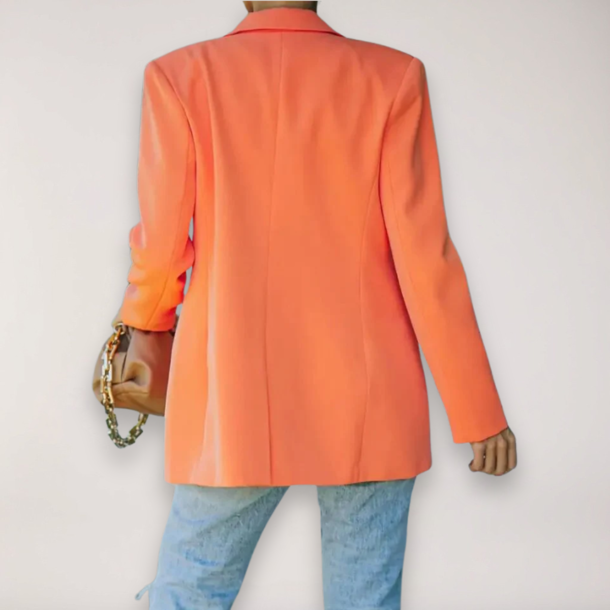 Chic Kvinnors Oversized Blazer - Stilig Jacka med Notch Lapel för Kontor och Kvällsbruk