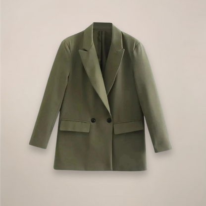 Chic Oversized Dubbelknäppt Blazer för Höst/Vinter