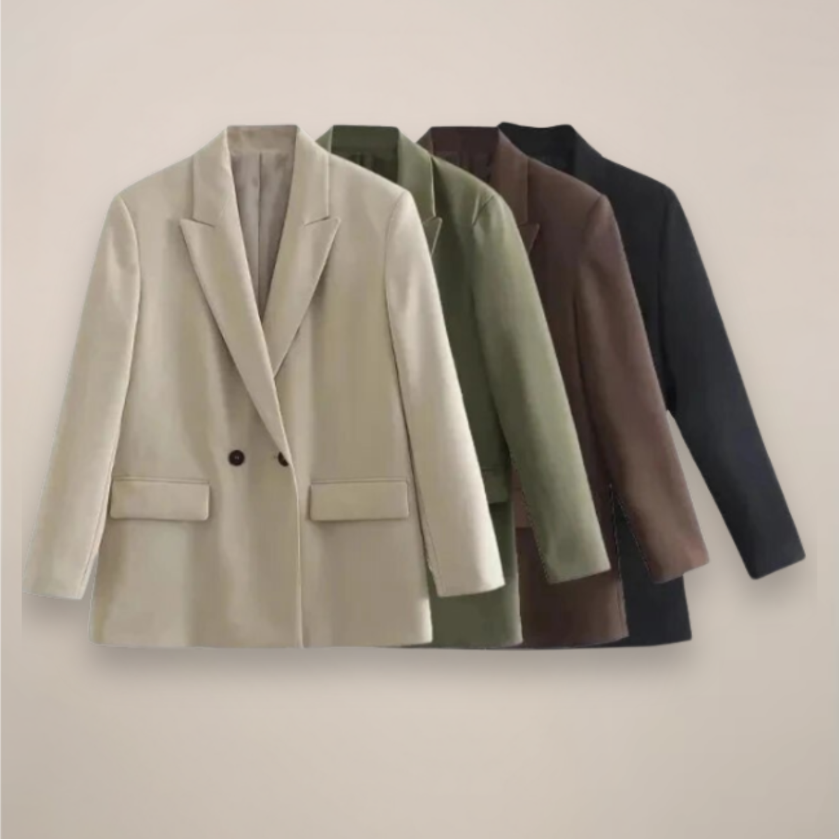 Chic Oversized Dubbelknäppt Blazer för Höst/Vinter