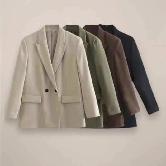 Chic Oversized Dubbelknäppt Blazer för Höst/Vinter