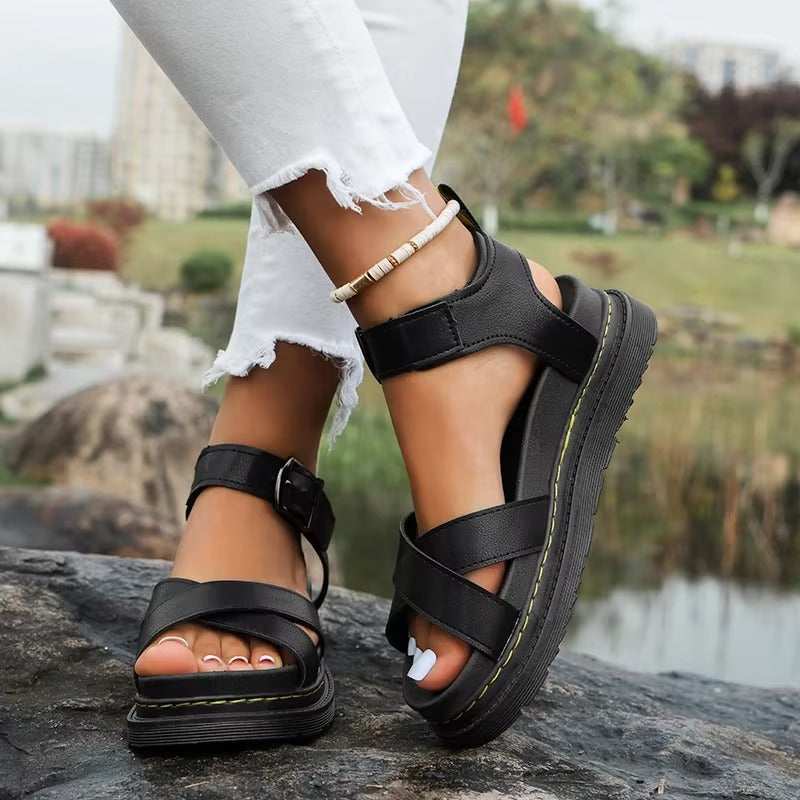 Chic kvinnors plattform wedge sandaler för sommardag