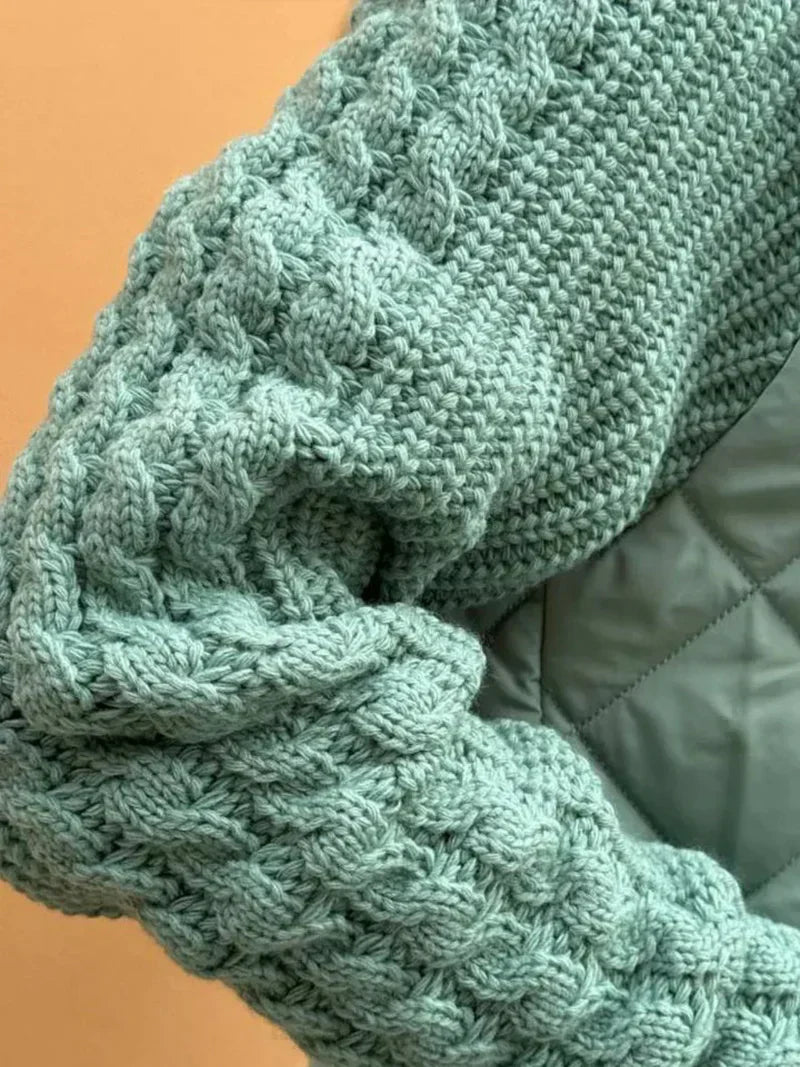 Texturerad Ärmmönstrad Jacka för Alla Tillfällen