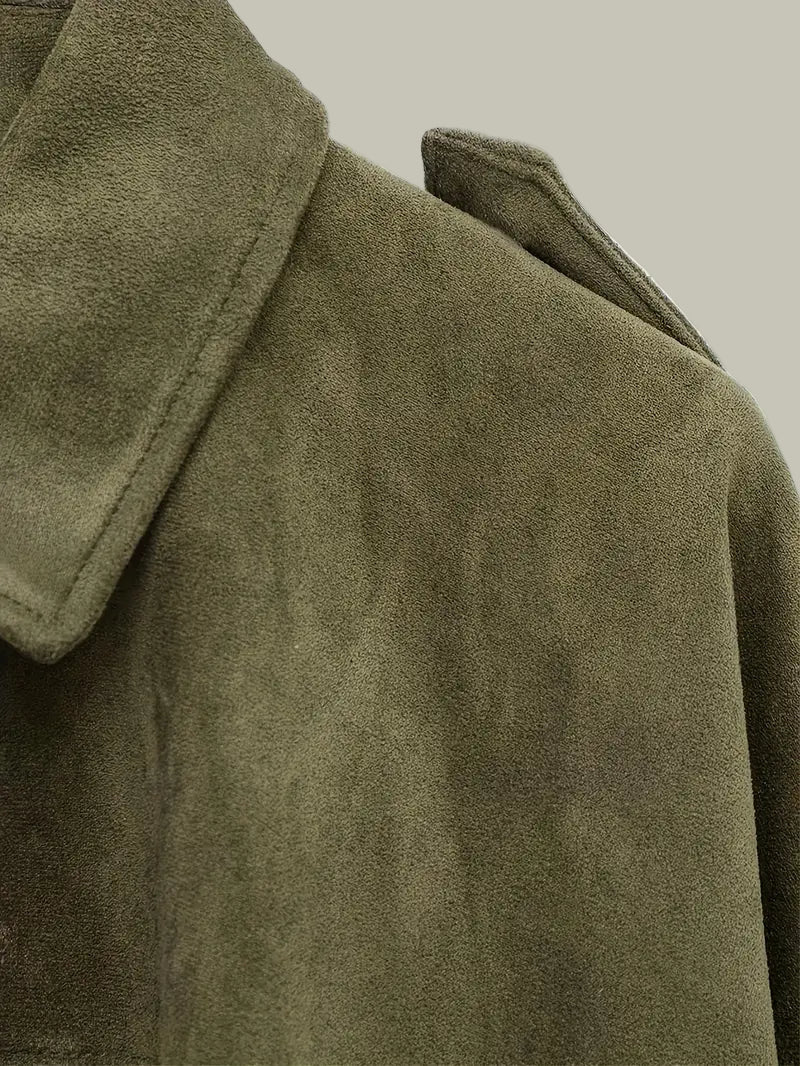 Kvinnors Oversized Falsk Mockajacka för Chic Stil