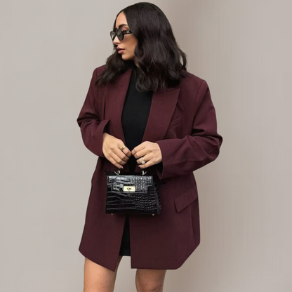 Chic Burgundy Blazer för Smart-Casual Evenemang