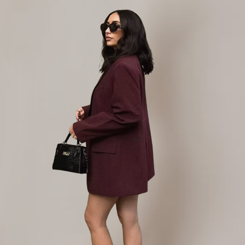 Chic Burgundy Blazer för Smart-Casual Evenemang