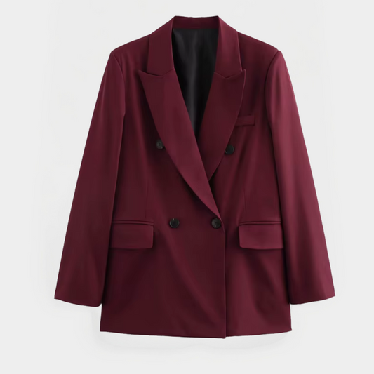 Chic Burgundy Blazer för Smart-Casual Evenemang