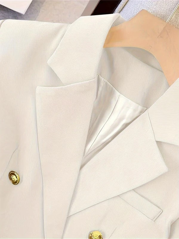 Kvinnors Dubbelknäppt Blazer för Alla Säsonger