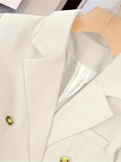 Kvinnors Dubbelknäppt Blazer för Alla Säsonger