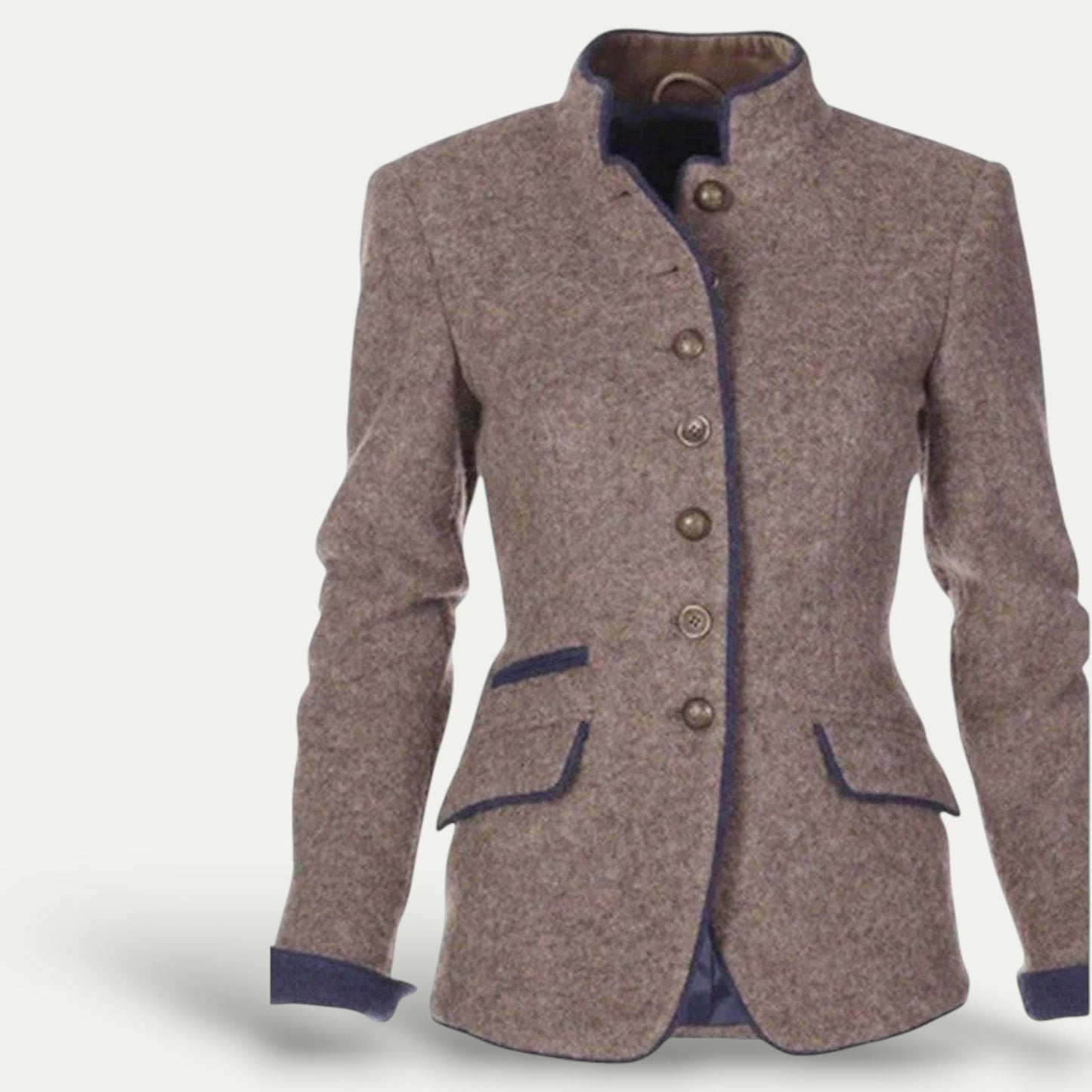 Chic damblazer med ståkrage för en avslappnad stil