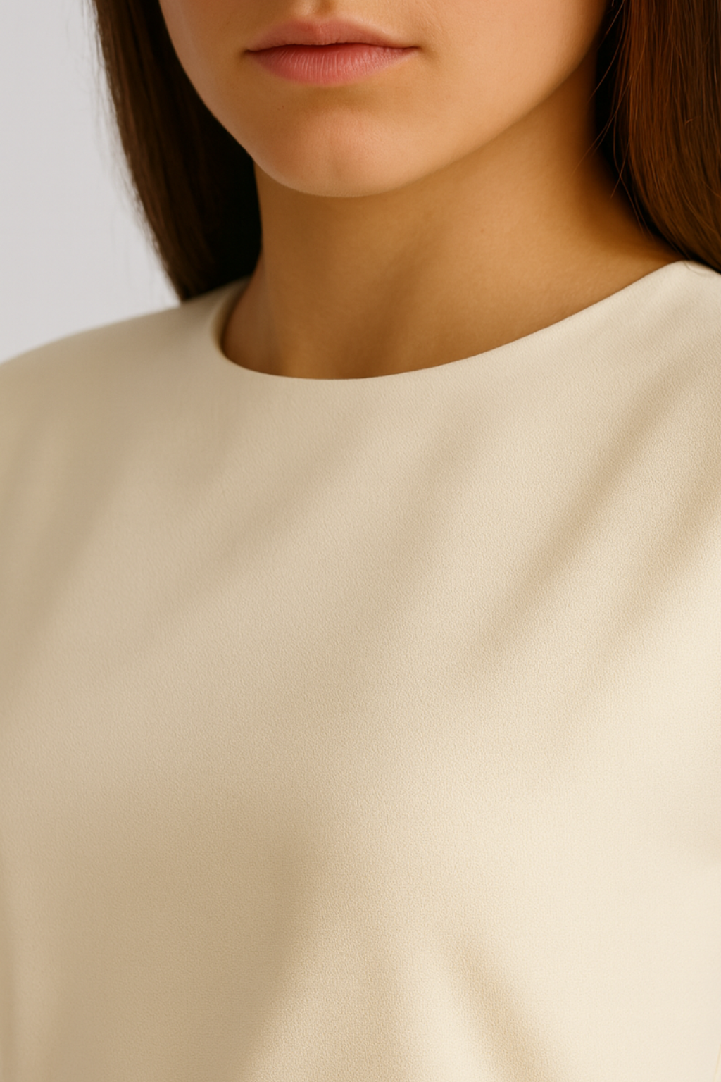 Chic Vit Midi Klänning med Knappdetaljer och Sidoflik