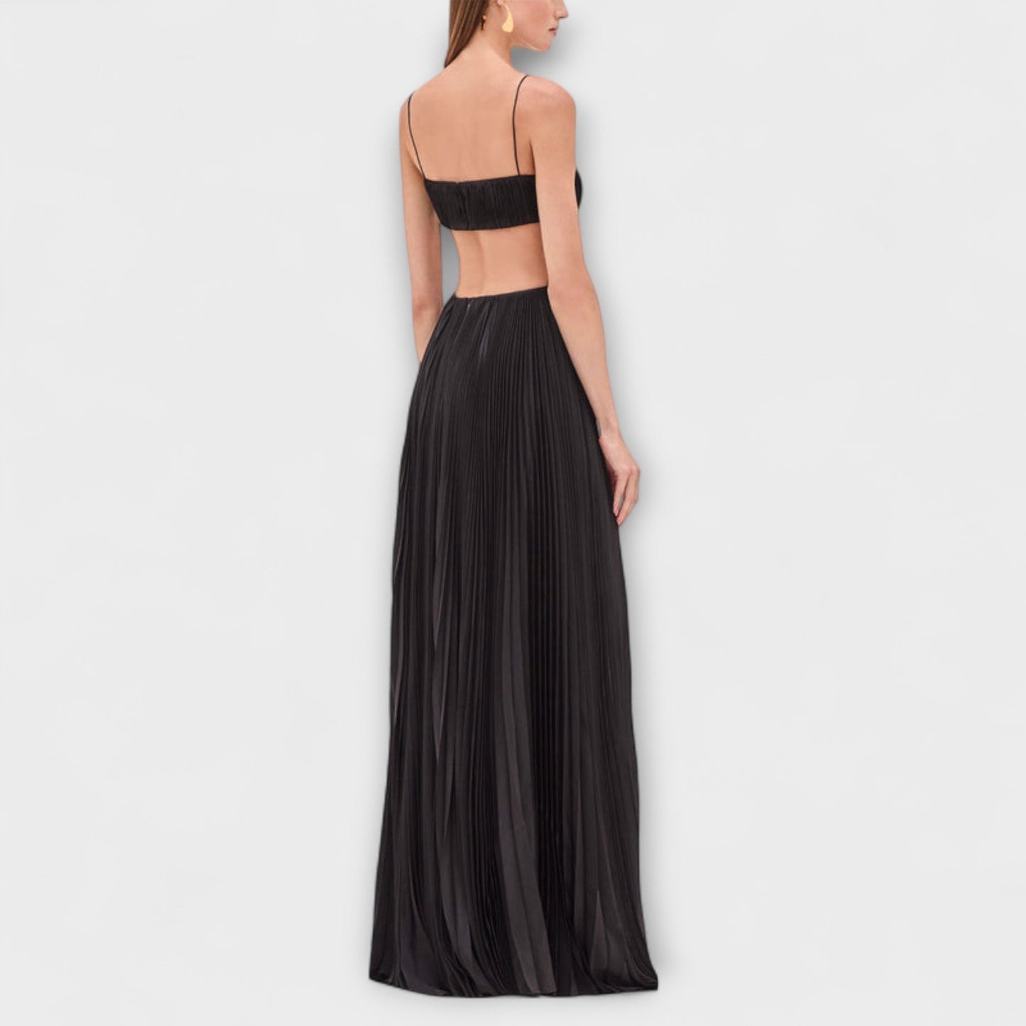 Chic Plisserad Cutout Maxi Klänning för Alla Tillfällen