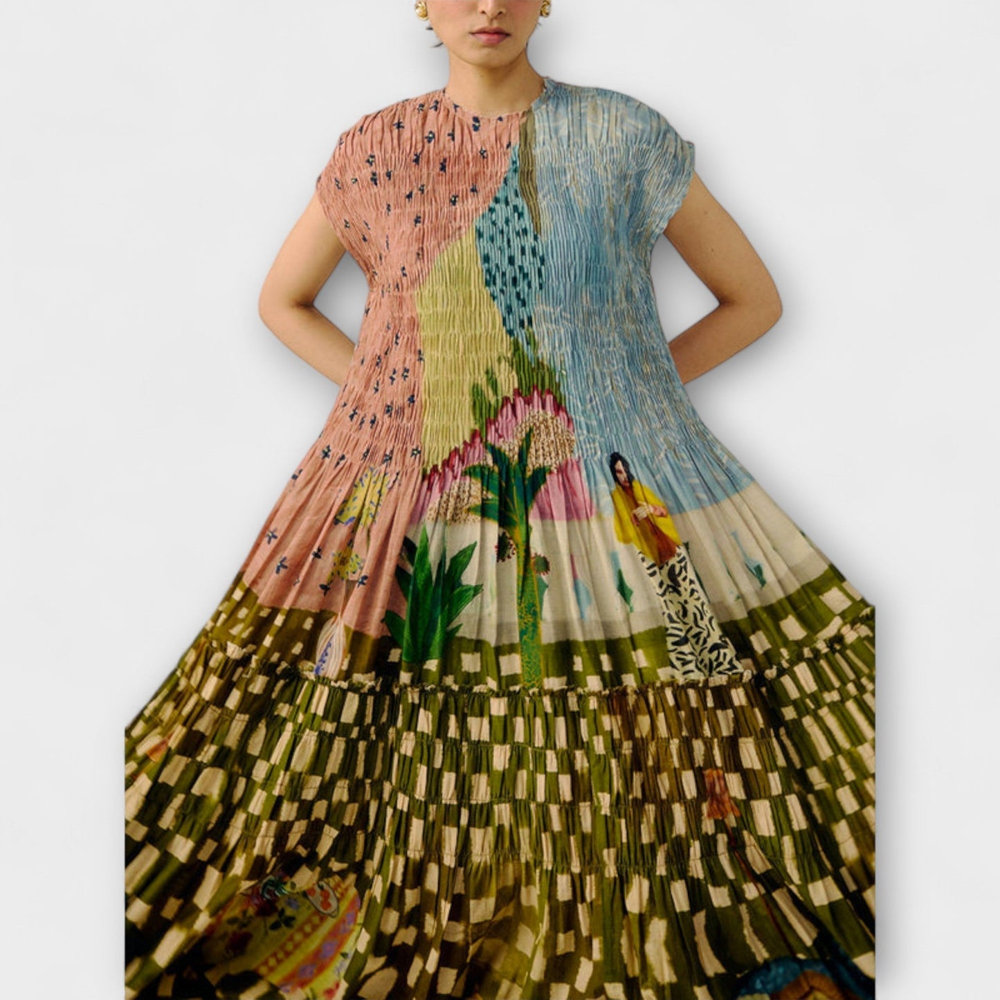 Amara Djurtryck Plisserad Klänning för Eleganta Tillfällen