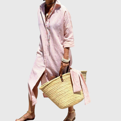 Ellen™ | Chic Randig Klänning för Alla Tillfällen