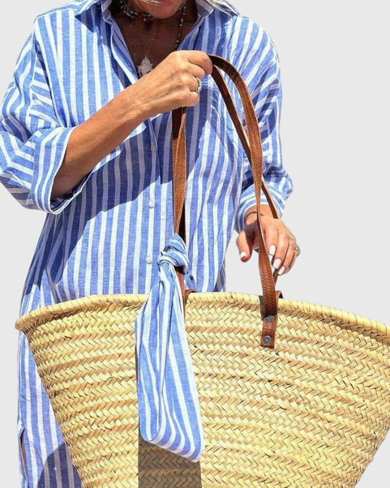 Ellen™ | Chic Randig Klänning för Alla Tillfällen