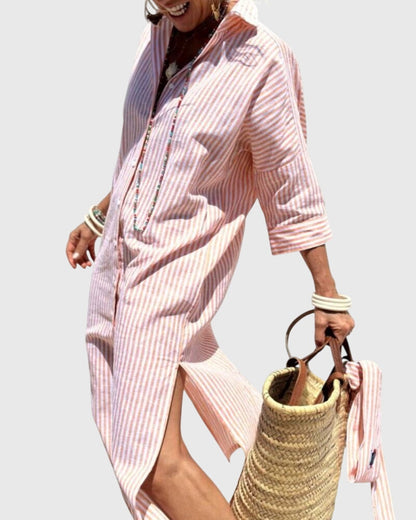 Ellen™ | Chic Randig Klänning för Alla Tillfällen