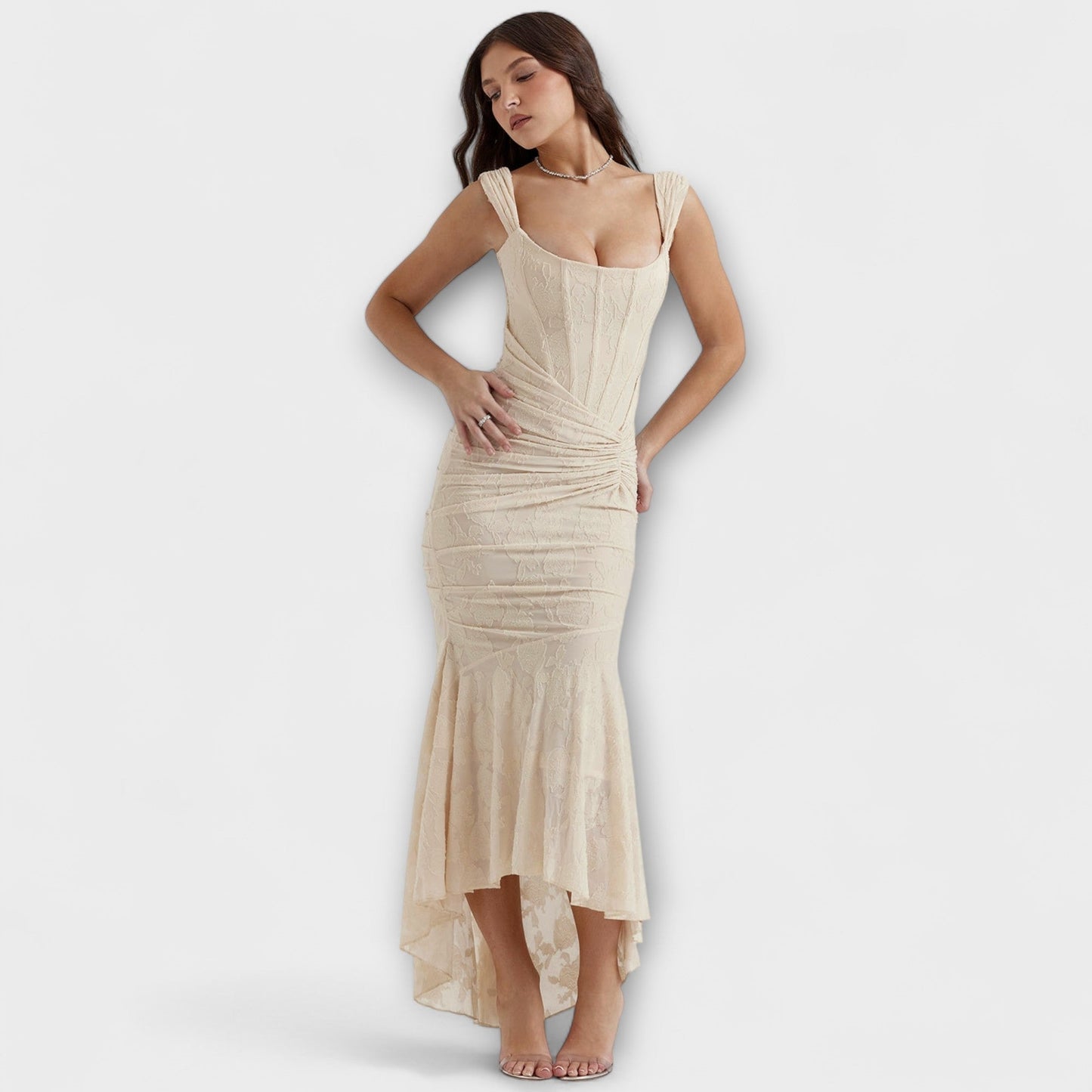 Renske - Chic Korsett Lång Klänning för Evenemang