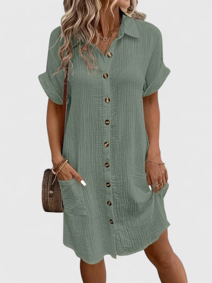 Gianelleza™ | Chic Midi Klänning för Alla Tillfällen