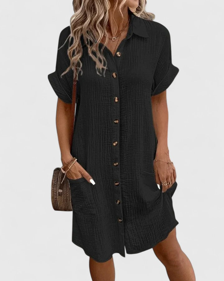 Gianelleza™ | Chic Midi Klänning för Alla Tillfällen