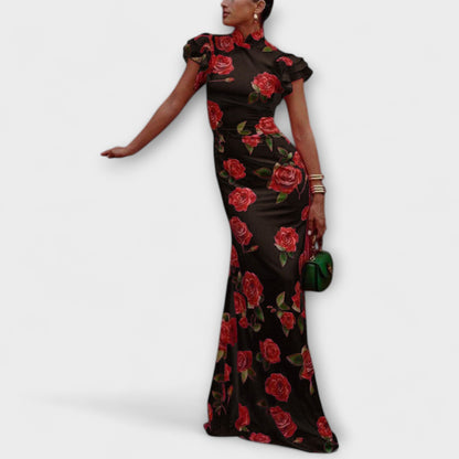 Blommig Maxi Klänning för Sommarevenemang