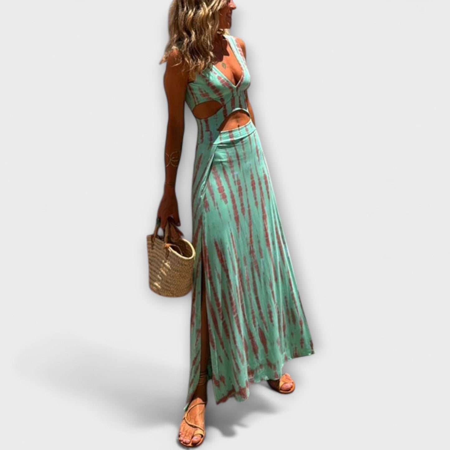 Ella Eleanor Tie-Dye Cutout Stretchklänning för Evenemang