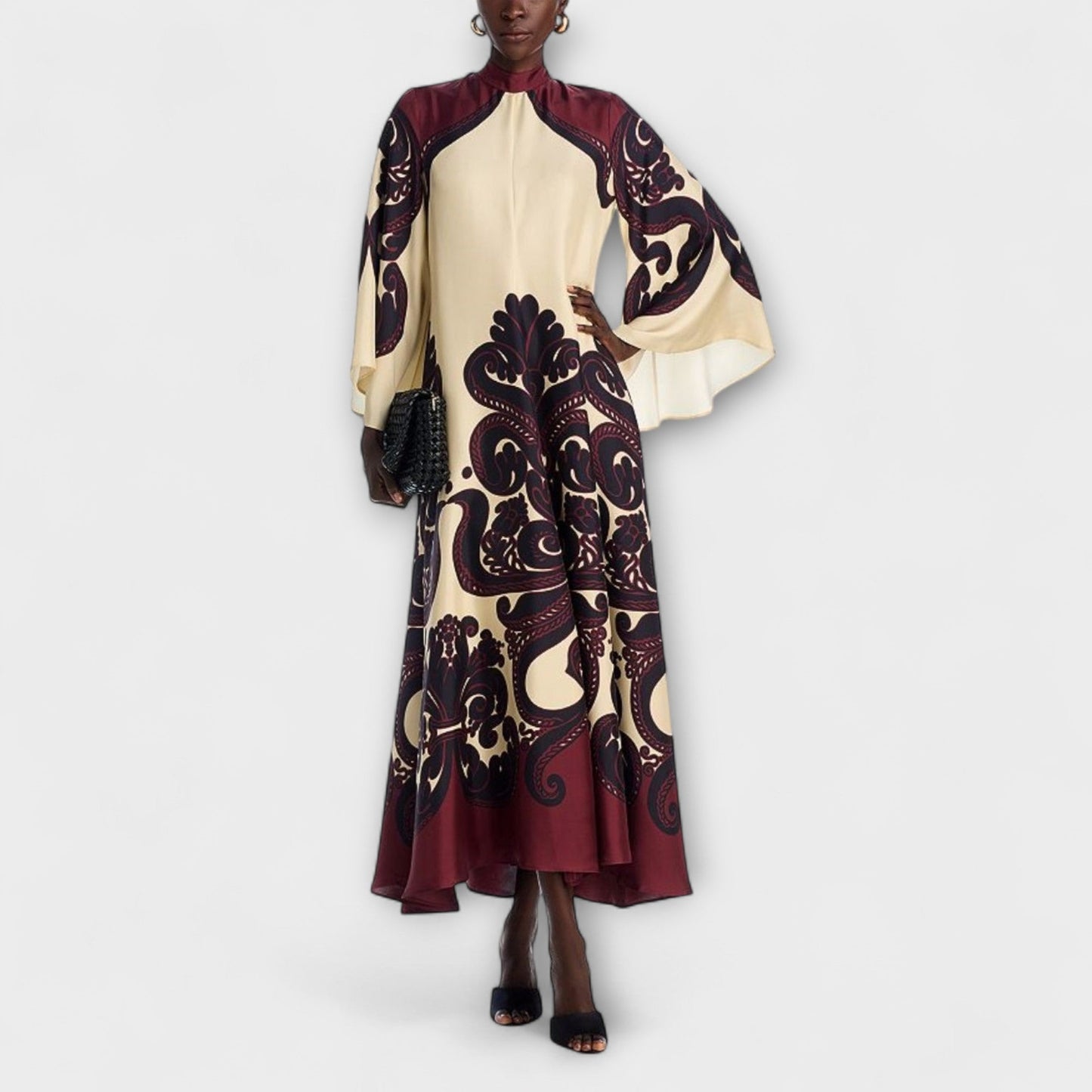 Chic Grenadilla Tryck Maxi Klänning för Alla Tillfällen