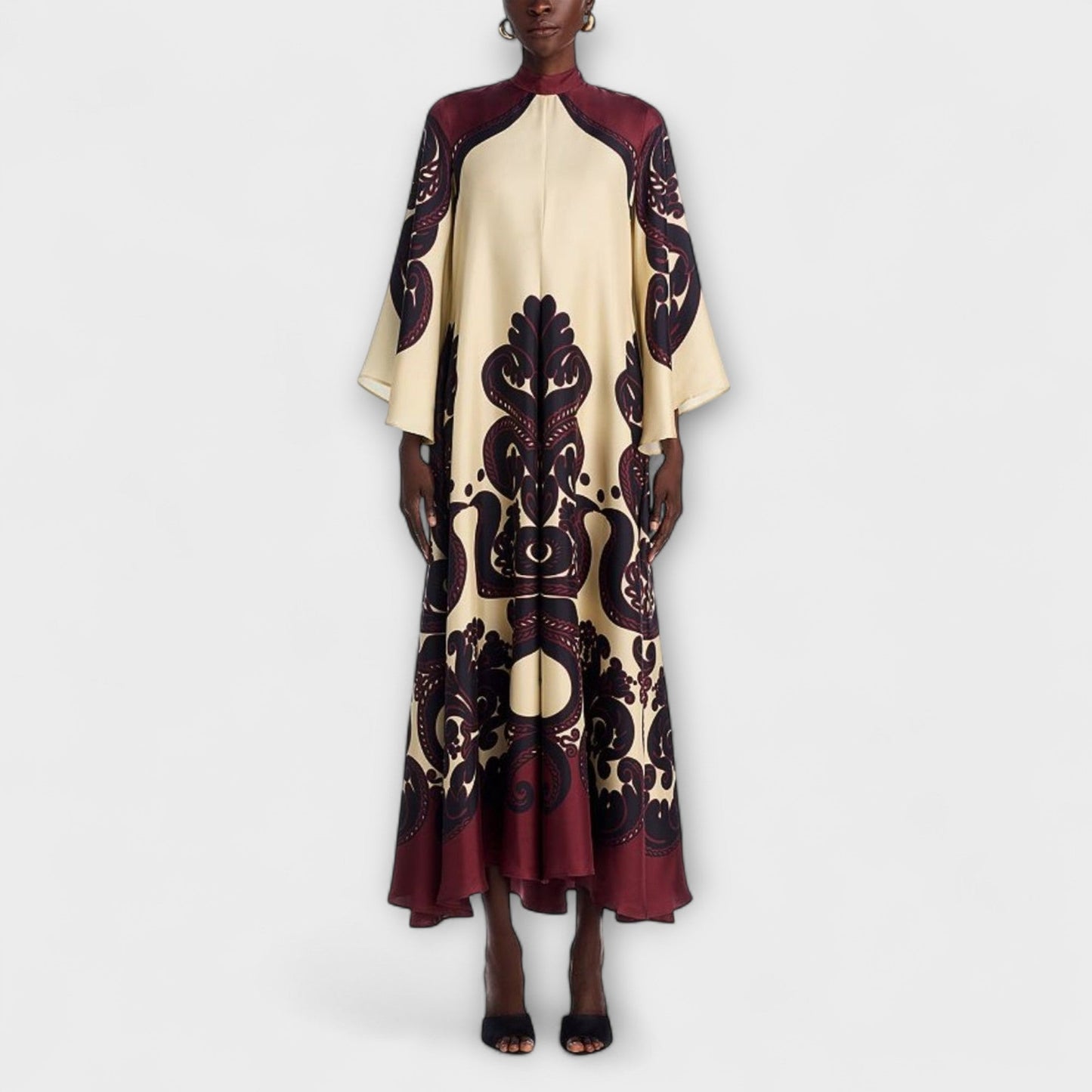 Chic Grenadilla Tryck Maxi Klänning för Alla Tillfällen