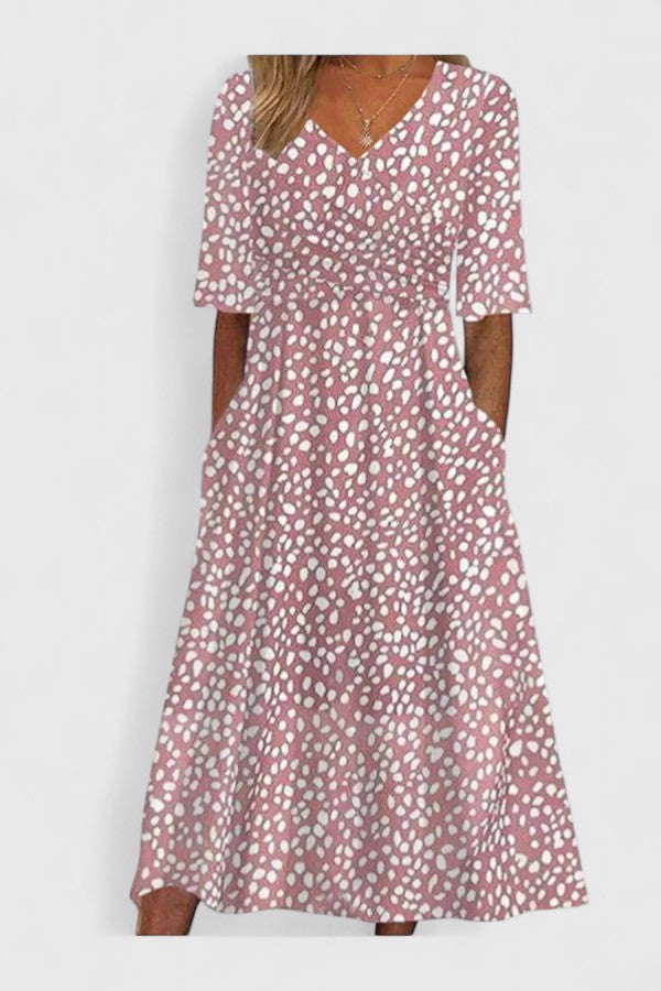 Cora | Chic Midi Klänning för Alla Tillfällen