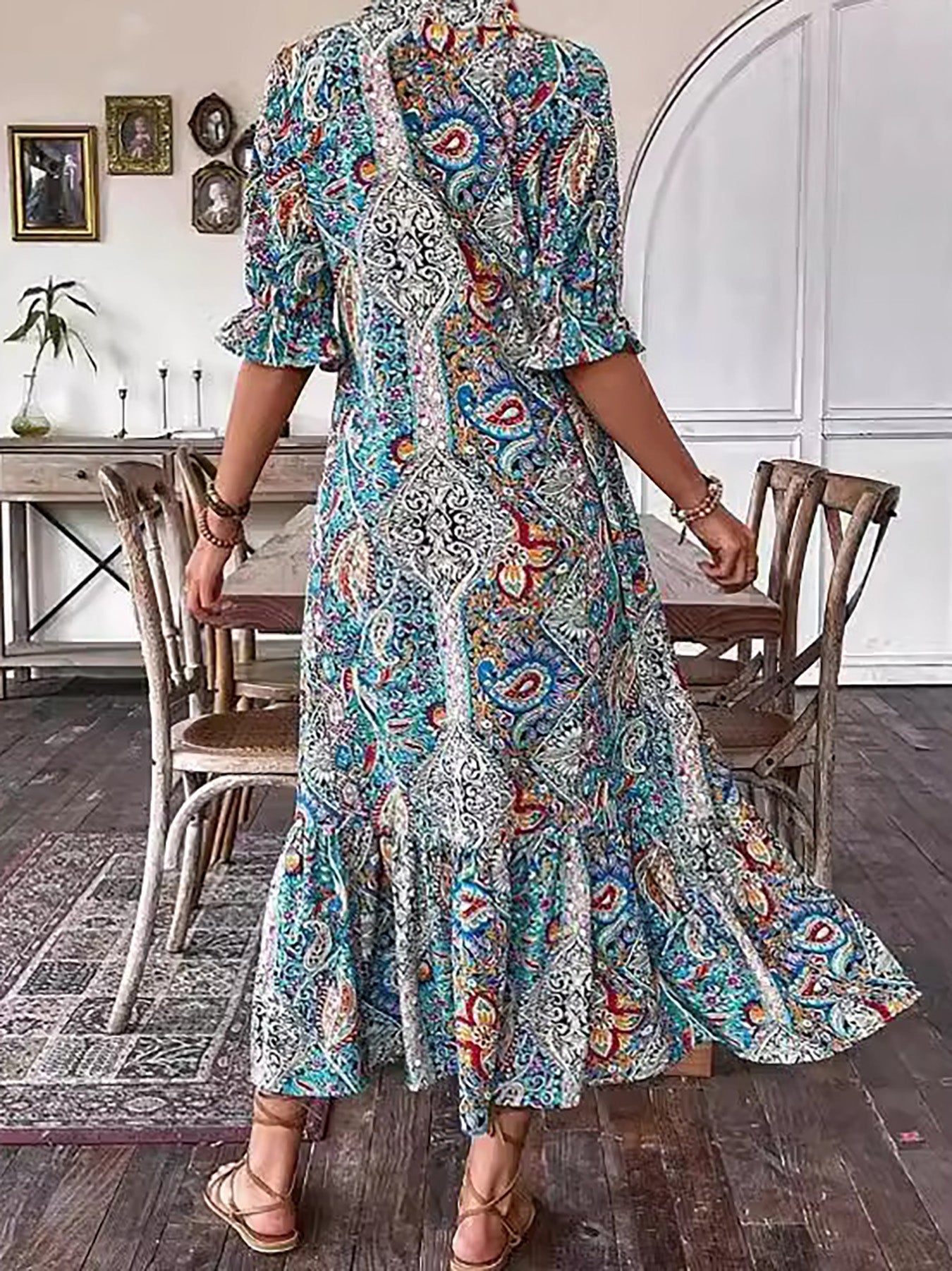 Gene | Boho Chic Maxi Klänning för Alla Tillfällen