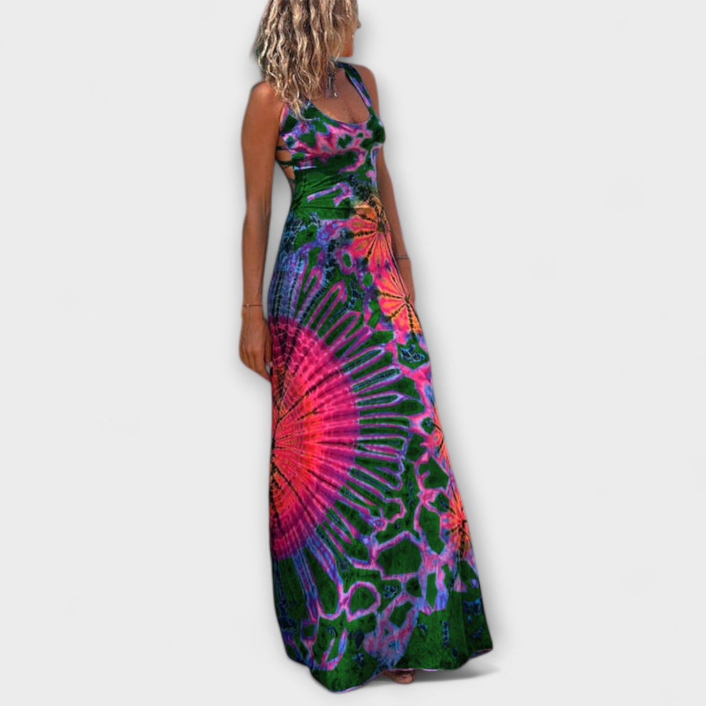 Ronja - La Bamba Tie-Dye Maxi Klänning för Alla Tillfällen