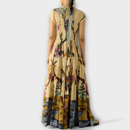 Amara Djurtryck Plisserad Klänning för Eleganta Tillfällen