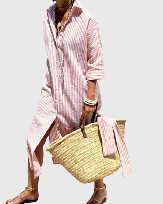 Ellen™ | Chic Randig Klänning för Alla Tillfällen