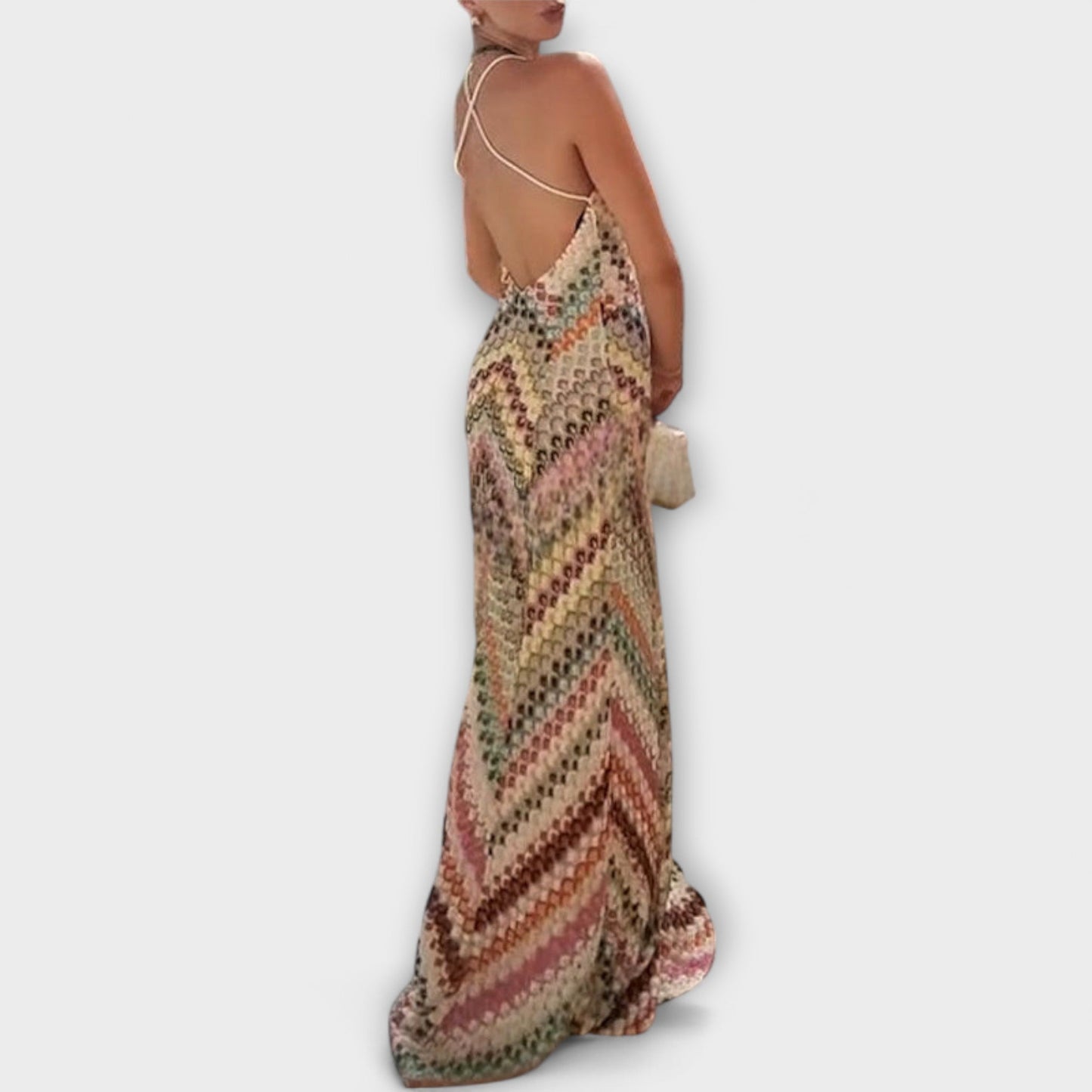 Remi - Missoni Vibrant Herringbone Maxi Klänning för Alla Tillfällen
