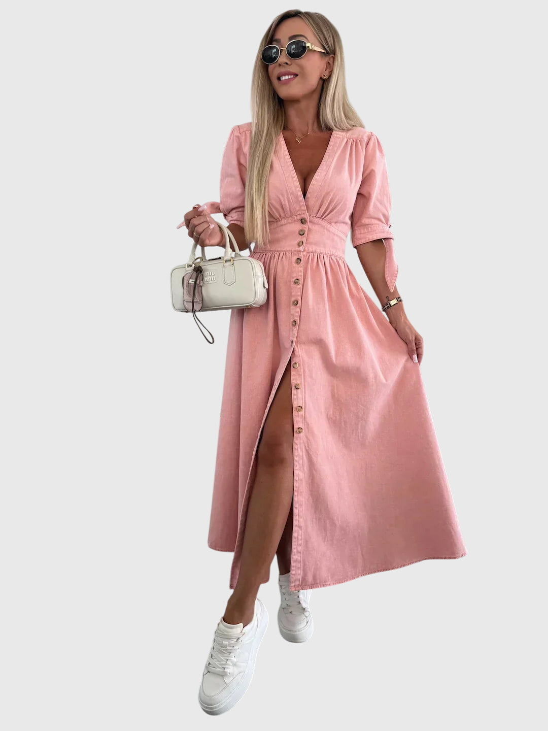 Sophia™ | Chic Denimklänning för Varje Tillfälle