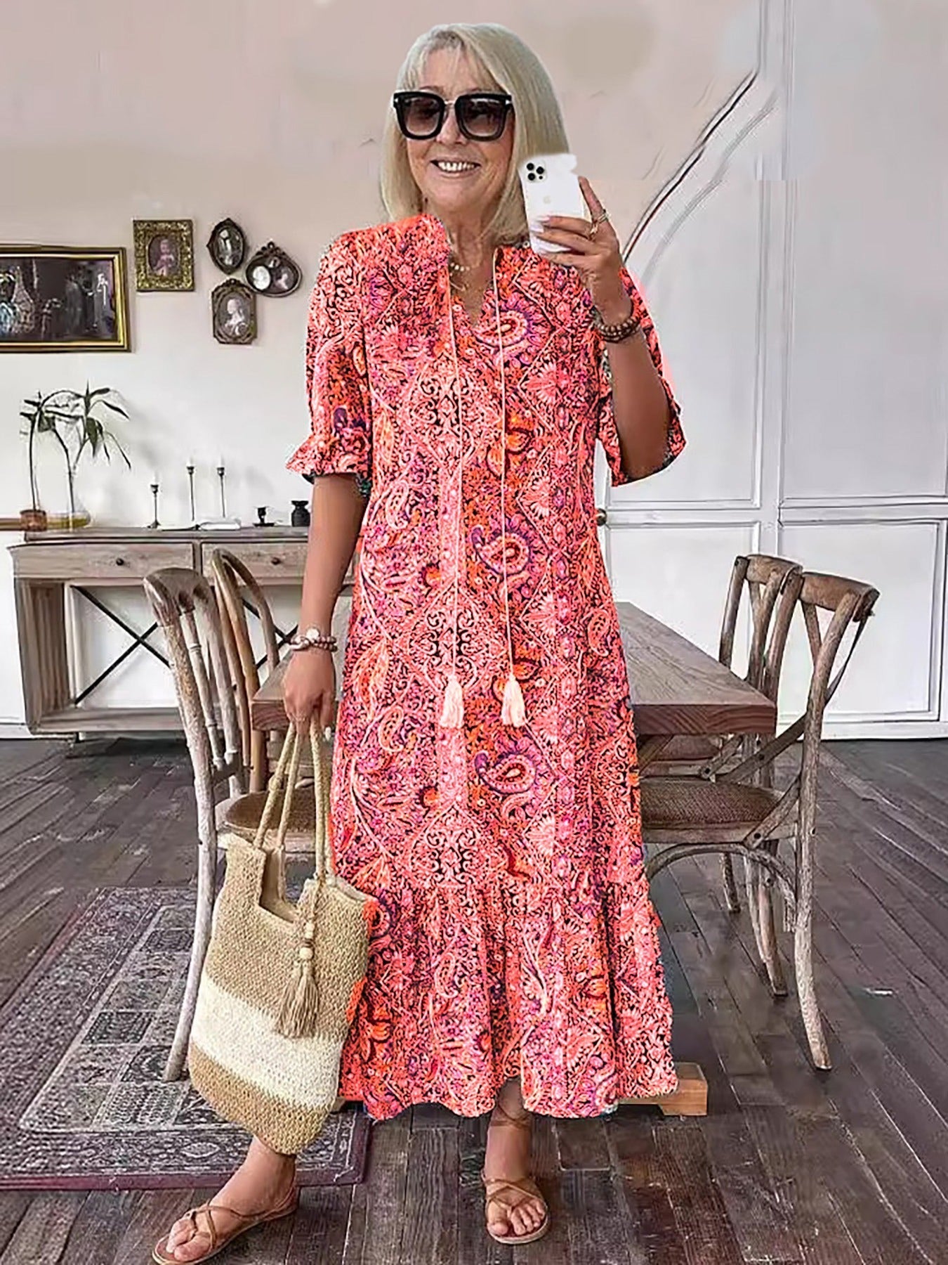 Gene | Boho Chic Maxi Klänning för Alla Tillfällen