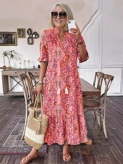 Gene | Boho Chic Maxi Klänning för Alla Tillfällen