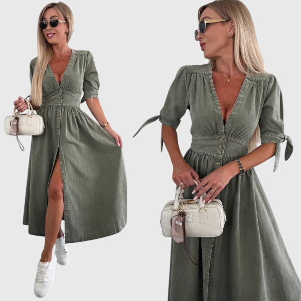 Sophia™ | Chic Denimklänning för Varje Tillfälle