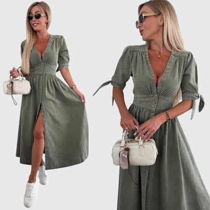 Sophia™ | Chic Denimklänning för Varje Tillfälle