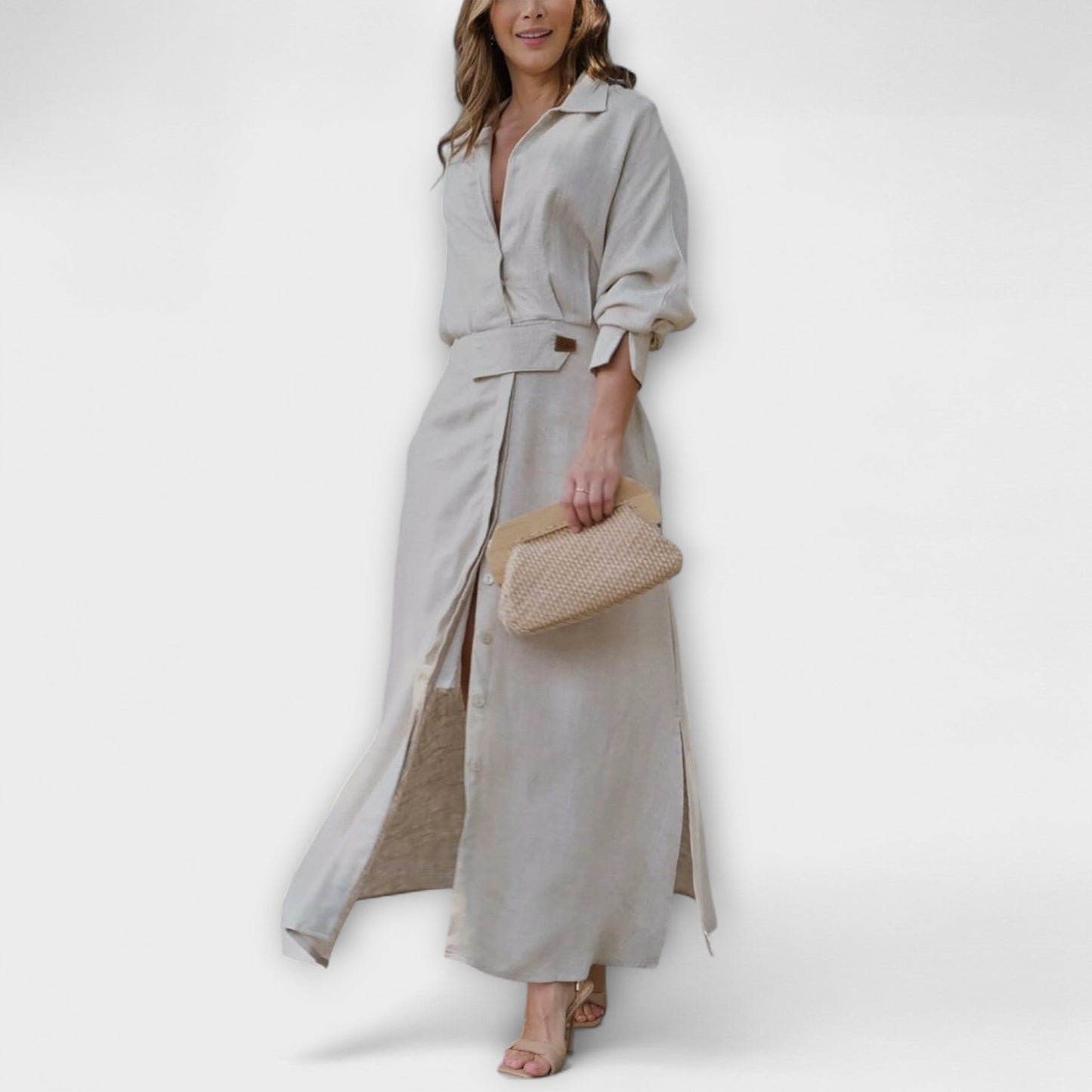 Jeanette V-Hals Maxi Klänning för Speciella Tillfällen