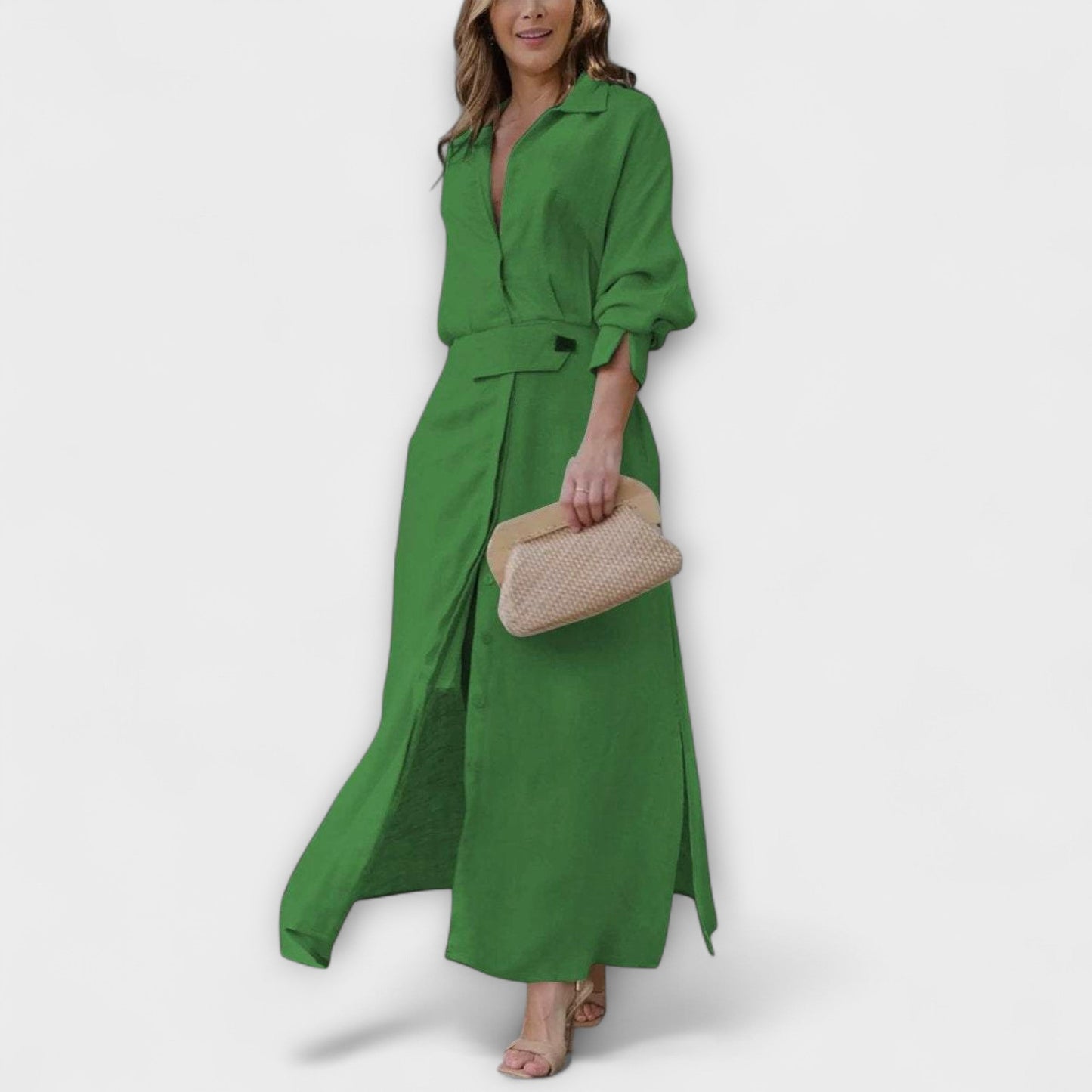 Jeanette V-Hals Maxi Klänning för Speciella Tillfällen