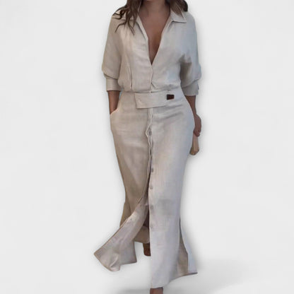 Jeanette V-Hals Maxi Klänning för Speciella Tillfällen