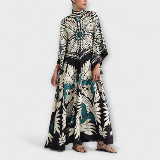 Chic Blommönstrad Maxiklänning för Särskilda Tillfällen