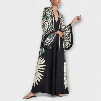 Chic Blommönstrad Maxiklänning för Särskilda Tillfällen