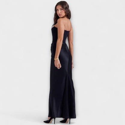 Chic Satin Maxi Klänning för Kvällsbruk