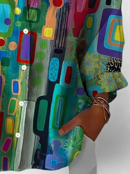 Rose™ | Chic Geometriskt Mönster Topp för Alla Tillfällen