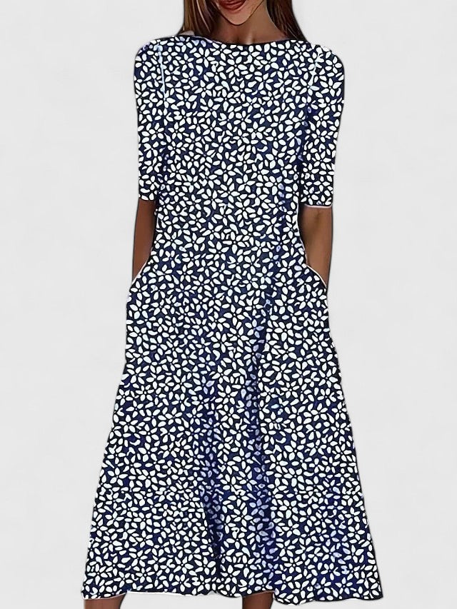 Cianne | Chic Midi Klänning för Alla Tillfällen